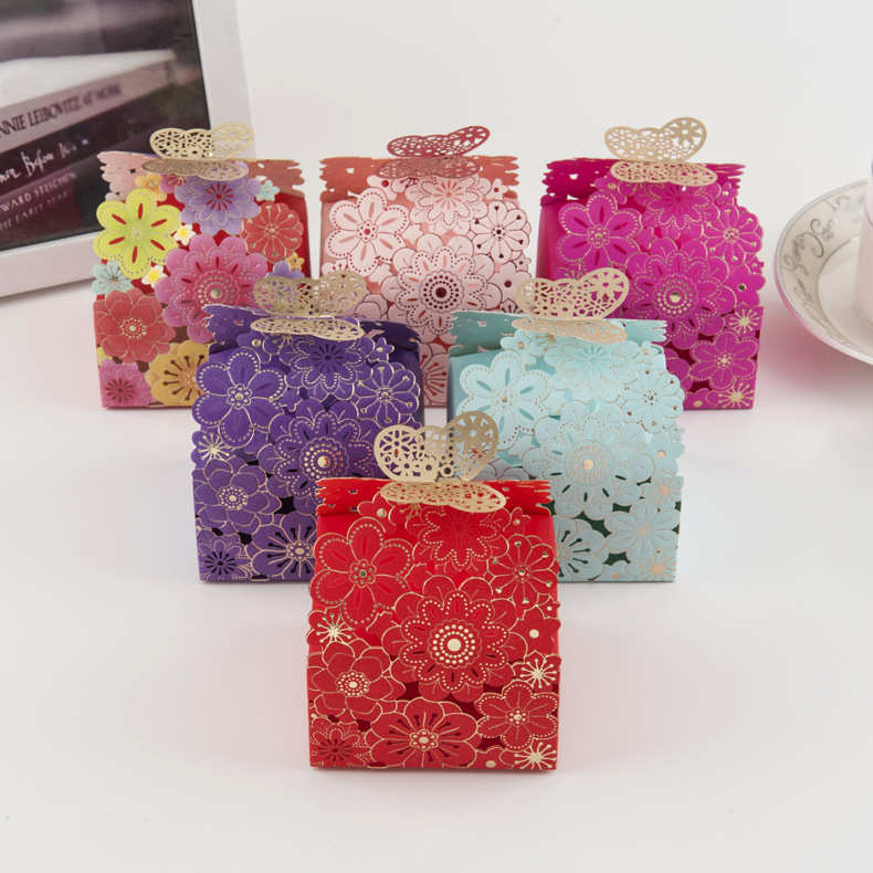 Boîte à bonbons avec papillon pour cadeau de mariage, haute qualité, prix d'usine