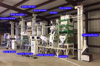 Usine de décorticage de riz automatique, ligne de traitement du riz haute capacité, équipement de moulin à riz pour céréales commerciales