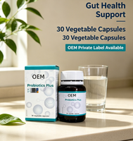 Vente en gros OEM 30 capsules de probiotiques plus capsules végétaliennes pour le soutien immunitaire intestinal, complément alimentaire probiotique en capsules