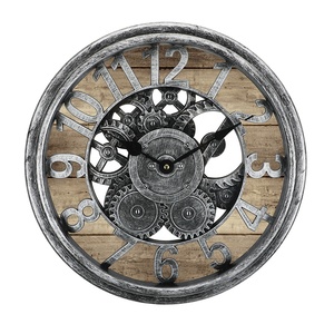 Noiseless silent Contour Chocolate <strong>Grey</strong> Color Decorative CLASSIC Retro <strong>Large</strong> Antique Wall <strong>Clock</strong> - Product Image 5