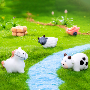 Figuras de Resina en <span class=keywords><strong>Miniatura</strong></span> de <span class=keywords><strong>Ganado</strong></span>, Ovejas y Caballos para Decoración de Paisajes de Granjas, Adornos de Animales Pequeños, Accesorios para Manualidades - Product Image 5