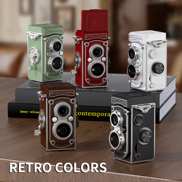 Retro Mini Camera CMOS Dual Reflex Digital Camera 1.54-inch IPS Screen 64MP High-definition 1080P Video MicroSD Aluminum
