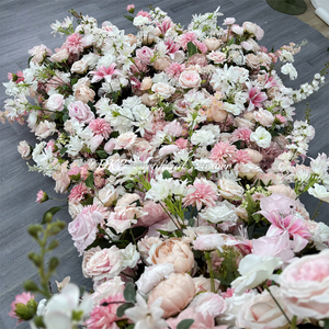 DKB Wholesale Handmade Wedding Mother's Day Table Flower Decoration <b>Pink</b> Artificial Big Flower Runner for Centerpiece <b>Backdrop</b> - Product Image 6