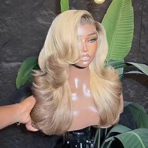 Peluca de Cabello Humano con Frente de Encaje, Color Rubio Miel Ombre, Densidad 250%, 30 Pulgadas, Ondulada, 13x4, Pre-Desplumada, para Mujeres - Product Image 3