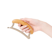 Grattoir Gua Sha 2-en-1 en bambou et acier inoxydable pour le soin du visage, le modelage corporel et l'épilation