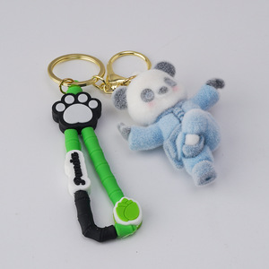 พวงกุญแจตุ๊กตาคองฟูแพนด้า 3 มิติ ขนฟู น่ารัก ของเล่นตุ๊กตาขนนุ่ม สไตล์จีน สำหรับตกแต่งรถยนต์และกระเป๋า - Product Image 4