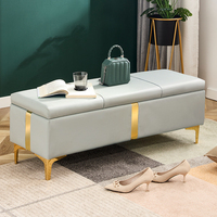 Banc à chaussures ottoman moderne en cuir PU de style nordique pour canapés, pieds de lit, entrées de dressing, chambres à coucher, hôtels – Multifonctionnel