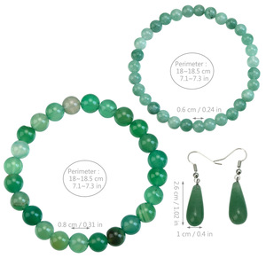 Conjunto de Joyería DAISY youf Fashion, Pulsera Elástica de <span class=keywords><strong>Jade</strong></span> y Piedras Preciosas, Aretes de Gota de Agua de Alta Gama para Mujer, Venta al Por Mayor - Product Image 5