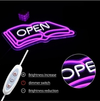 Libro de neón LED con control remoto para decoración del hogar, iluminación de escritura de música publicitaria, funciona con pilas para sala de estar, tiendas de bodas