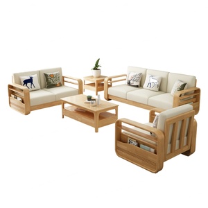 Nuevo Diseño de Sofá Seccional de Madera con Espacio de Almacenamiento, Muebles para el Hogar, Juego de Sofás para Sala de Estar - Product Image 1