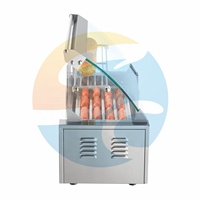 Grilleuse Électrique Commerciale pour Hot-Dogs et Saucisses, 5 Rouleaux, avec Chauffe-Pains Industriel à Porte et Grille