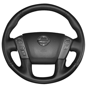 Housse de volant en cuir artificiel cousue à la main pour Nissan Patrol 2011-2017 Infiniti QX56 2011-2013 Infiniti QX80 2013 - Product Image 1