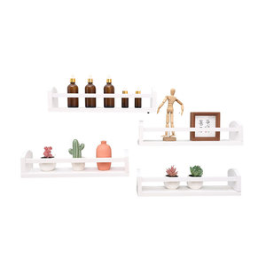 White Wall Mounted <b>Shelf</b> Rectangle Storage <b>Rack</b> For Books Toys Kitchenware Living Room Decorative Display - Product Image 3