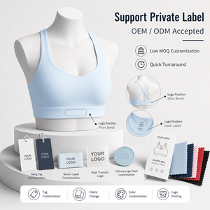 Soutien-gorge de yoga à maintien élevé avec logo personnalisé et dos croisé, débardeur de fitness respirant pour la <span class=keywords><strong>course</strong></span> et l'entraînement en salle de sport - Product Image 4