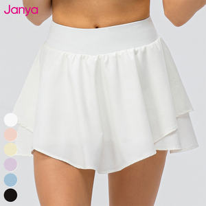 Janya-Minifalda 2 en 1 transpirable de cintura alta para mujer, pantalones cortos de entrenamiento atlético para yoga y tenis de golf, nombre de equipo personalizado, bolsillo - Product Image 3