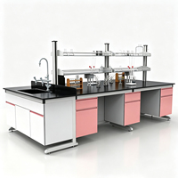 Banc de laboratoire populaire en acier et bois, série Secret Test, pour l'école, l'hôpital et les mobilier de laboratoire