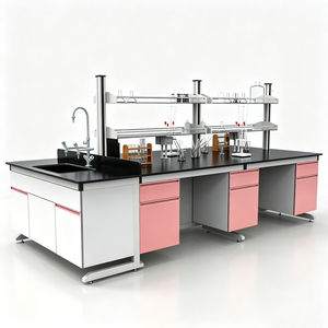 Mesa de Trabajo de Acero y Madera Popular para Laboratorio, Serie <span class=keywords><strong>Secret</strong></span> Test, para Mobiliario de Laboratorio de Hospitales y Escuelas - Product Image 2