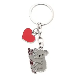 Logo personnalisé en alliage de zinc métal souvenir australien kangourou koala porte-clés