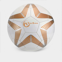 Ballon de football en cuir cousu à la machine OEM promotionnel Zhensheng, ballon de football rouge taille 5