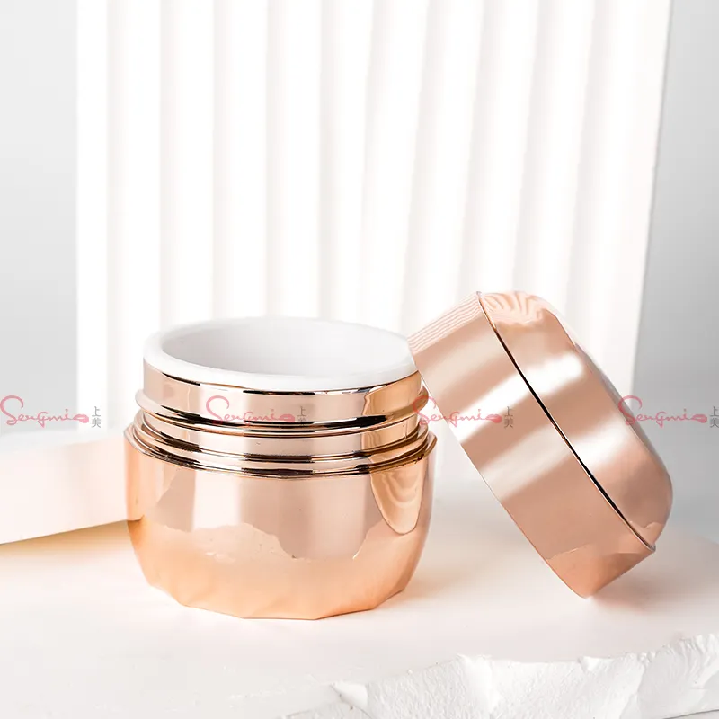 30g gradiente luxo rosa ouro creme jar pp vazio recipiente cosmético para creme facial