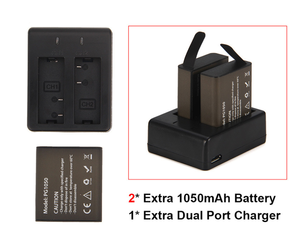 แบตเตอรี่ชาร์จคู่ HOSHI สำหรับกล้องแอคชั่น <span class=keywords><strong>EKEN</strong></span> <span class=keywords><strong>H9R</strong></span> H6S H5S PLUS อุปกรณ์เสริมกล้องแอคชั่น แบตเตอรี่ <span class=keywords><strong>EKEN</strong></span> <span class=keywords><strong>H9R</strong></span> ความจุ 1050mAh - Product Image 4