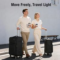 Valise souple extensible à roulettes, légère, en tissu, avec serrure TSA, roulement fluide, pour voyages d'affaires