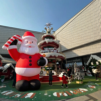 Auto-conception Cour Éclairage Gonflable Père Noël Décoratif Géant Gonflable Père Noël avec Bonbons