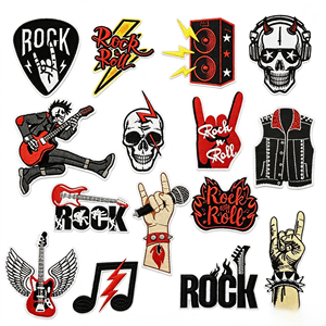 Patch brodé squelette punk rock personnalisé, prix usine, faible MOQ, badges de <span class=keywords><strong>guitare</strong></span> pour vêtements, vestes, streetwear - Product Image 2