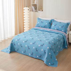 Parure de lit trois pièces universelle en coton pur double face, écologique, douce, sergé 300TC, imprimé végétal moderne, tailles Queen et King - Product Image 3