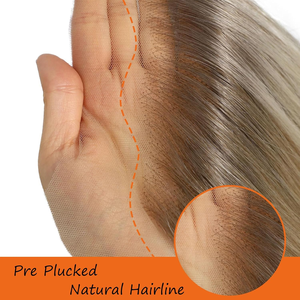 Perruque en <span class=keywords><strong>cheveux</strong></span> humains avec dentelle frontale 13x6, ombré blond, mèches, vague corporelle, pré-épilée, sans colle, pour femmes blanches avec <span class=keywords><strong>cheveux</strong></span> - Product Image 5