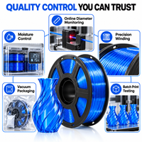 Filamen PETG Biru Transparan 1KG untuk Printer 3D FDM Grosir OEM Label Pribadi Pasokan Massal Produsen