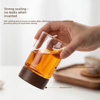 Pot hermétique en verre borosilicate de qualité supérieure avec couvercle en bois d'acacia, anti-fuite, plusieurs tailles, pour céréales, thé, miel, aliments secs, usage en cuisine