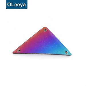 Nouveaux strass fantaisie arc-en-ciel à coudre avec trous Oleeya, en acrylique à dos plat, finition miroir, pour couture DIY - Product Image 5