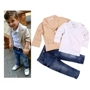 3PC printemps automne garçons vêtements ensemble retour à l'école tenue bébé garçons vêtements ensembles petit gentleman garçon