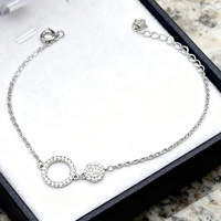 KAAN JEWELRY Simple Silber Circular Geometric Damen armband eingelegt mit weißem Zirkon Exquisite Armband