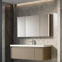 Vente en gros d'usine à bas prix de vanités de salle de bain de luxe à double pont vanité d'évier de lavabo avec comptoir
