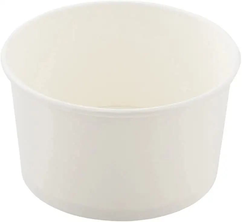 Gelas Kertas Es Krim Sekali Pakai 8Oz 12Oz 16Oz, Mangkuk Kemasan Cangkir Es Krim Makanan Penutup dengan Sendok