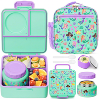 Boîte à lunch isotherme chauffante sans BPA, design esthétique pour adolescents, compatible avec les sacs à dos, étanche, 4 compartiments, en carton