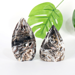 Wholesale Natural Healing Stone Carving Druzy Sphalerite <b>Crystal</b> Flame Carving for Home Decoration - Product Image 1