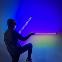 RICHSHINING Bâton lumineux LED portable en forme de microphone Rechargeable Carré Clignotant Bâton Lumineux pour Fêtes Concerts Festivals