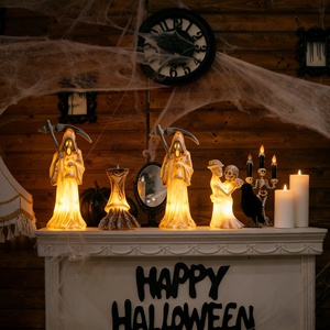 Luz de vela de Halloween con diseño de calavera y guadaña, adorno decorativo, venta al por mayor - Product Image 4