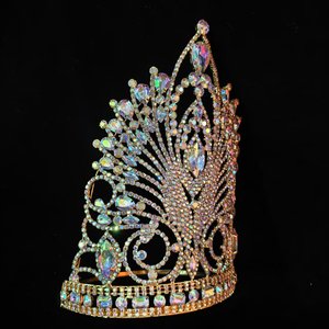 Corona Personalizzata Viola per Concorsi di Bellezza, Grande Tiara con Strass, Ingrosso, Logo Personalizzato, per Regine di Bellezza e Balli di Fine Anno - Product Image 5