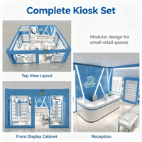 Kiosque d'opticien personnalisé pour centre commercial, vitrine LED pour lunettes, mobilier complet pour magasin d'opticien, présentoir mural pour lunettes