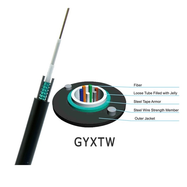 Factory Sale GYXTW 12 16 24 Core Outdoor Communication Fiber Optic Cable SM Armored G652d G657a 2 4 6 8 Core Optical Cable
