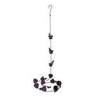 Chaîne de pluie et carillon éolien en fer forgé, style vintage rétro nostalgique, décoration de jardin, gouttière métallique de 2,4 m pour cour et balcon