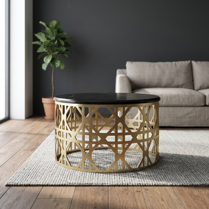 Mesa de Centro Moderna de Estilo Industrial Vintage, Ajustable, de Lujo, con Superficie de Mármol, Muebles para el Hogar, para Sala de Estar - Product Image 3