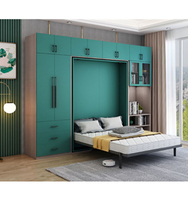 CBMmart Armoire murale sur mesure gain de place de 3,66 m de long avec lit Murphy invisible rotatif intégré