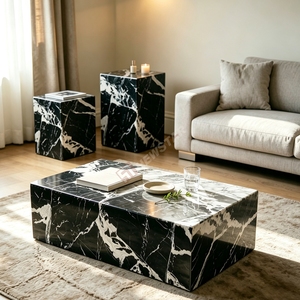 Exclusive Calcutta Coffee <b>Table</b> Modern Stable Plinth for Living Room Matching Furniture - Product Image 2