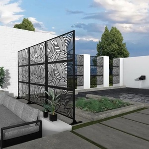 Panneaux de clôture décoratifs modernes autoportants en métal avec revêtement en poudre pour la sécurité domestique et l'utilisation en jardin - Product Image 3