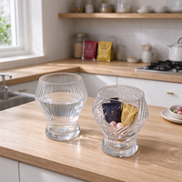 Verres à whisky et cocktails cannelés vintage personnalisés en gros, verres à café glacé pour bar et maison